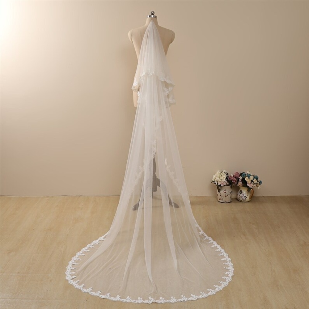 Drop Veil Blusher Wedding Veil Cathedral